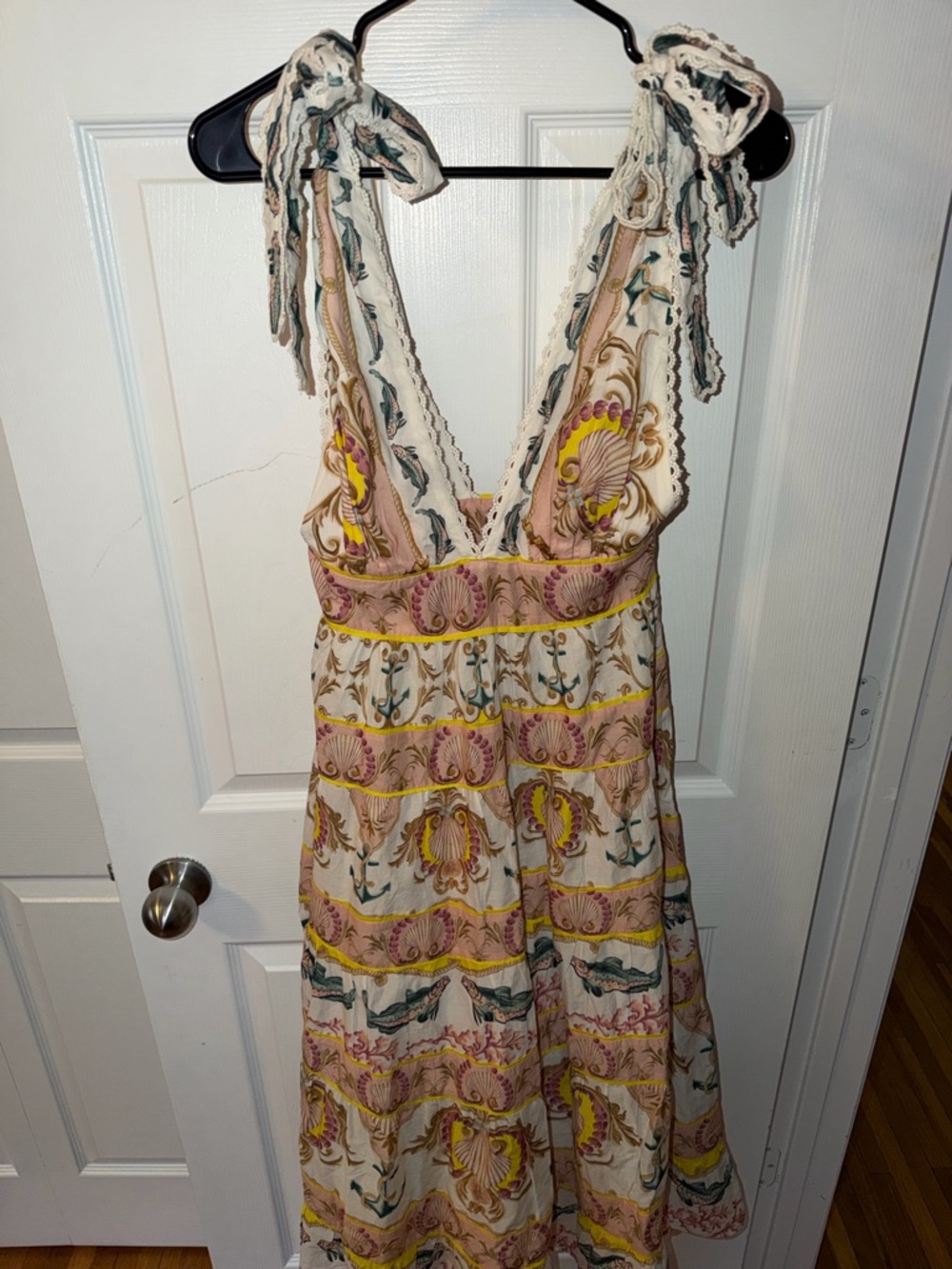 Farm Rio white maritime magic midi dress NWT